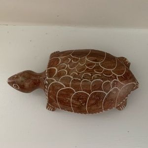 Hand Carved Wooden Turtle from Antigua